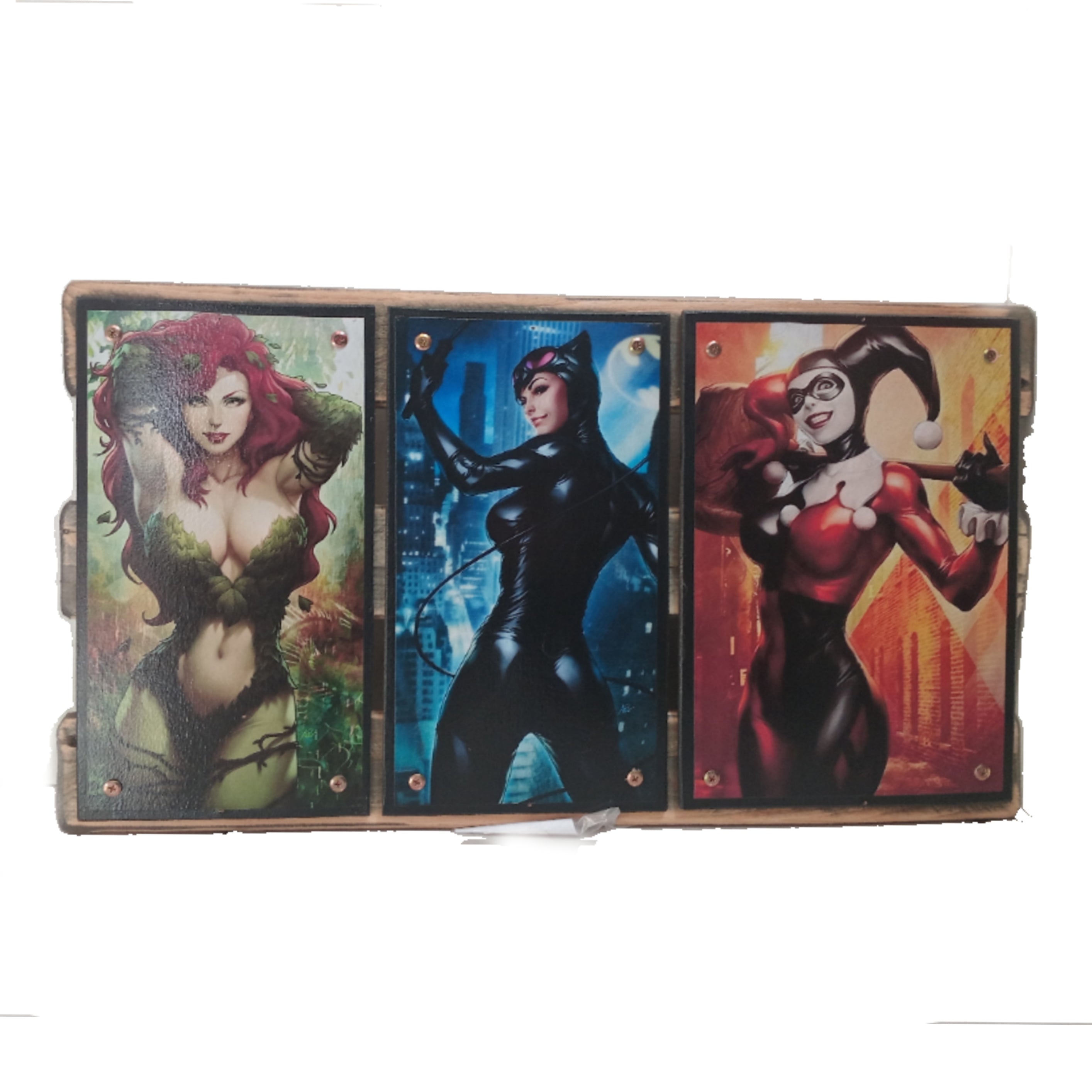A4 Three Panel Poster - Poison Ivy, Cat Woman and Harley Quinn