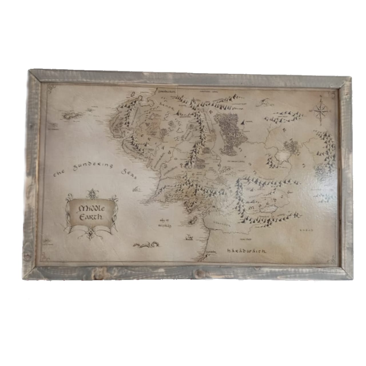 A1 Poster (Framed) - Map of Middle Earth ( Lord of the Rings)