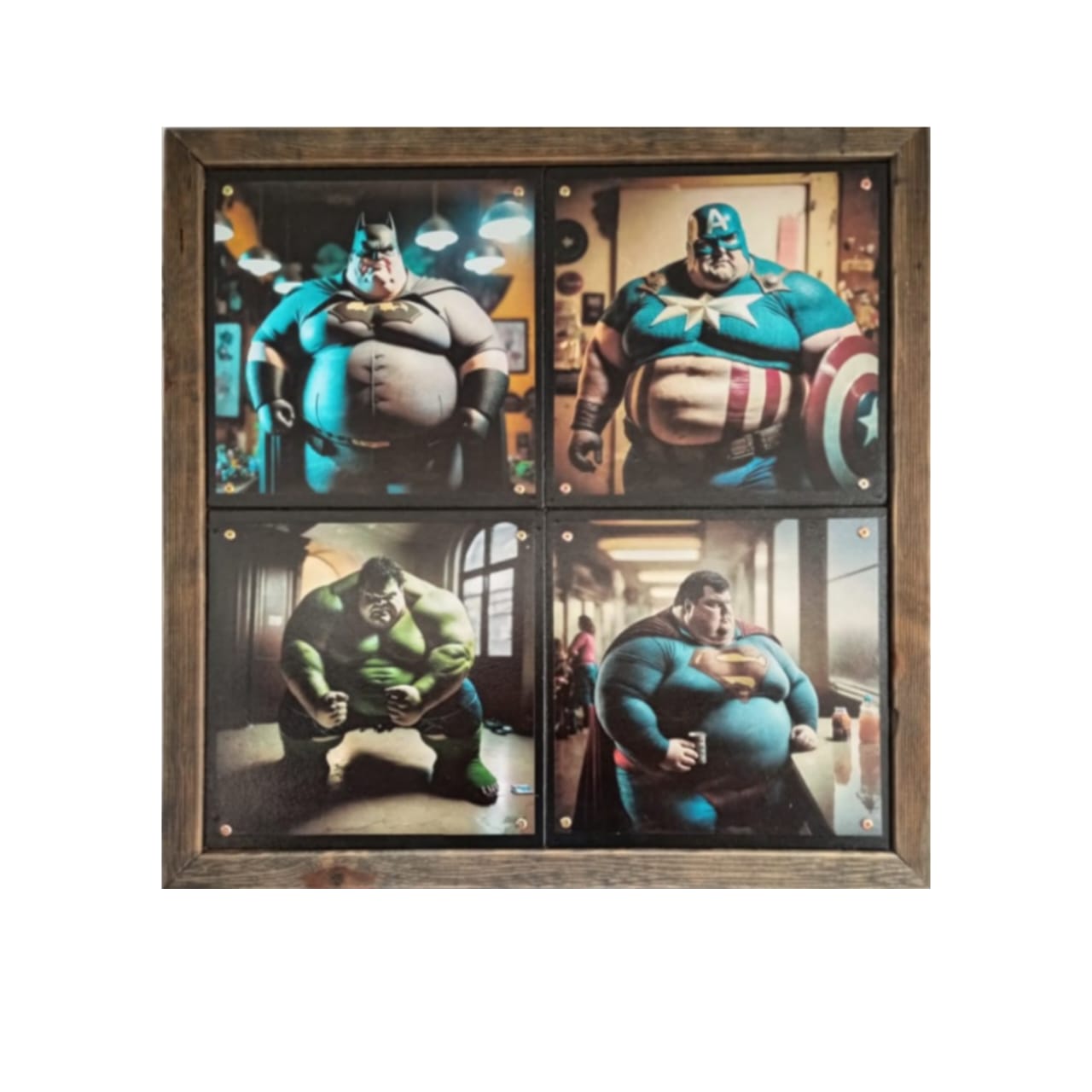 Framed Panel Poster - Fat Heroes